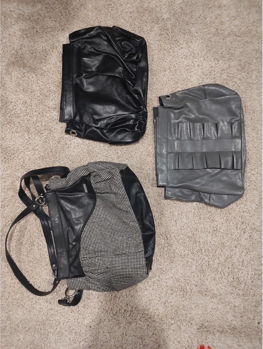 Miche Handbag Set with Houndstooth Base and Two Interchangeable Faux Leather Out